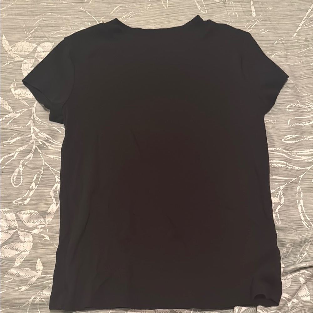 A New Day Black Fitted Ribbed Short Sleeve
